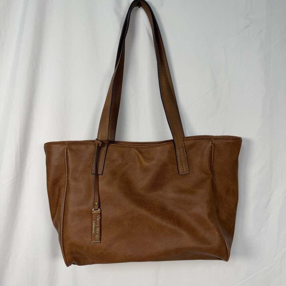 Darcy Marks London Brown Faux Leather Tote Bag 16" x 10"
